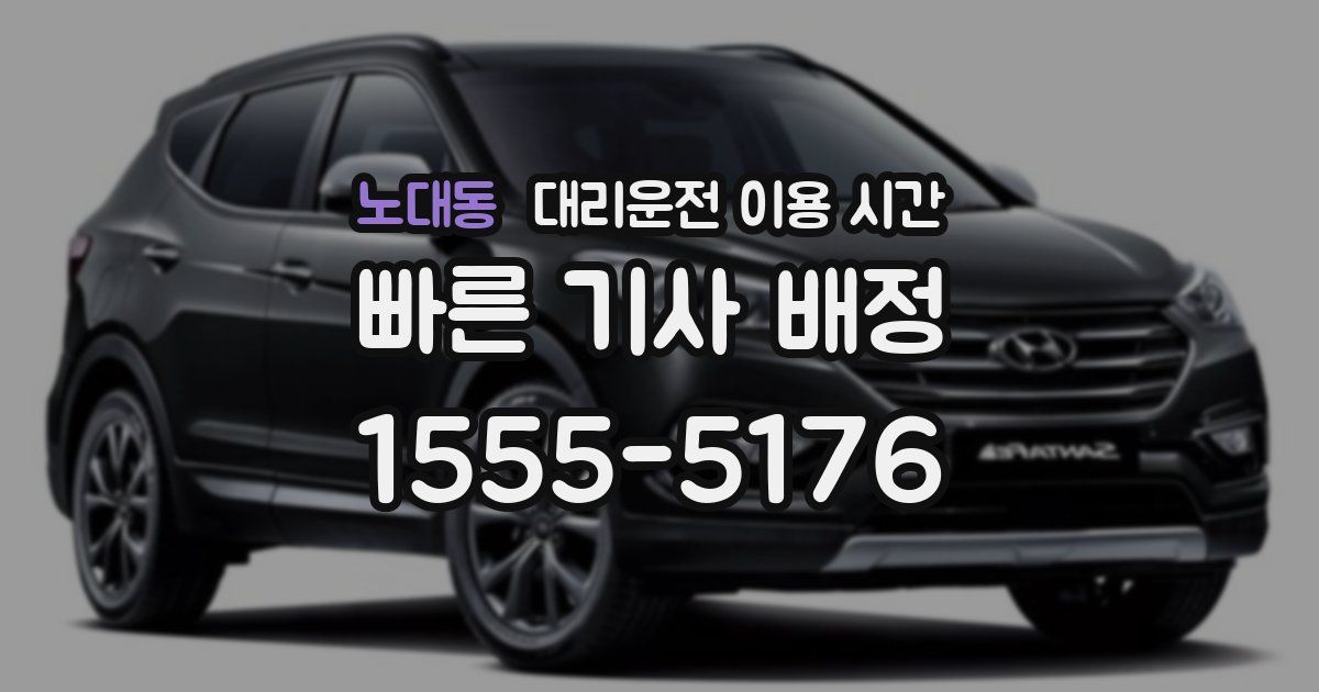 노대동 대리운전 이용 시간