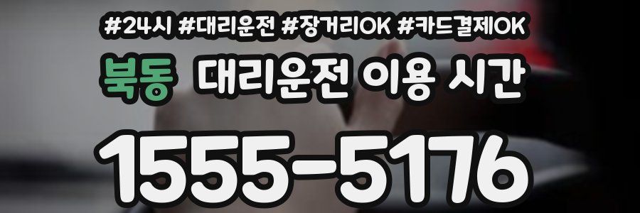 북동 대리운전 이용 시간