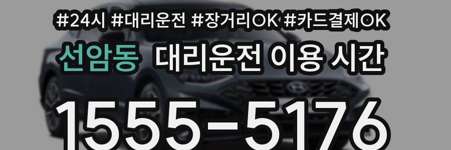 선암동 대리운전 이용 시간