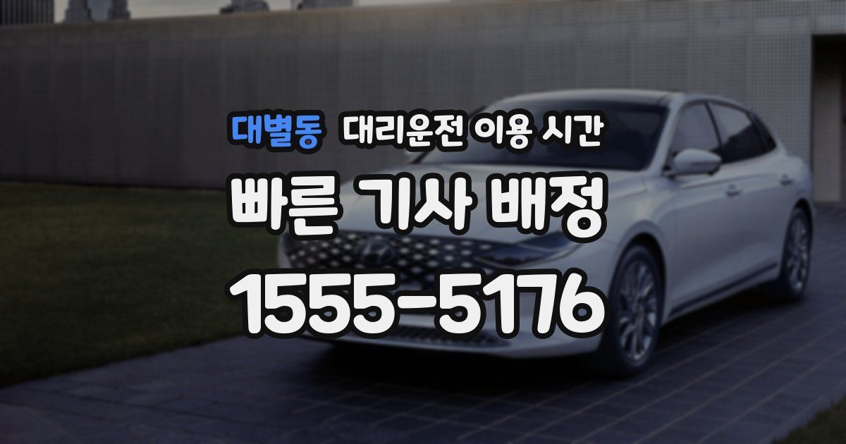 대별동 대리운전 이용 시간