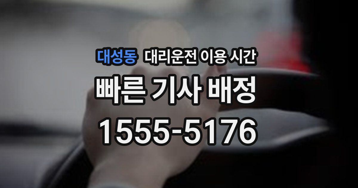 대성동 대리운전 이용 시간