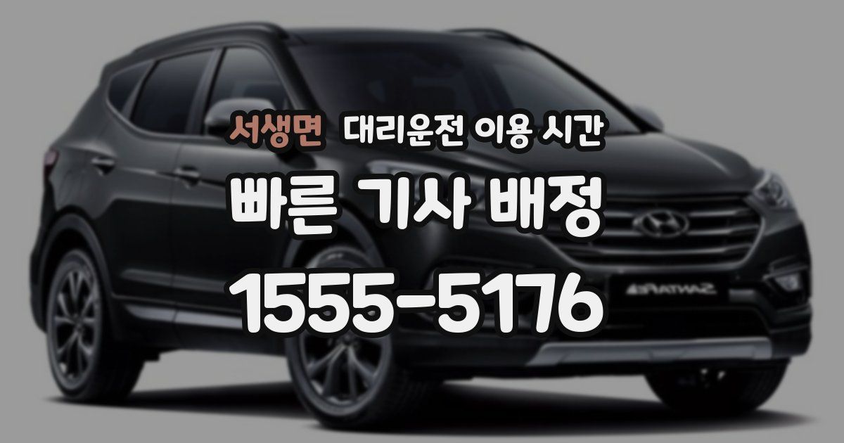서생면 대리운전 이용 시간