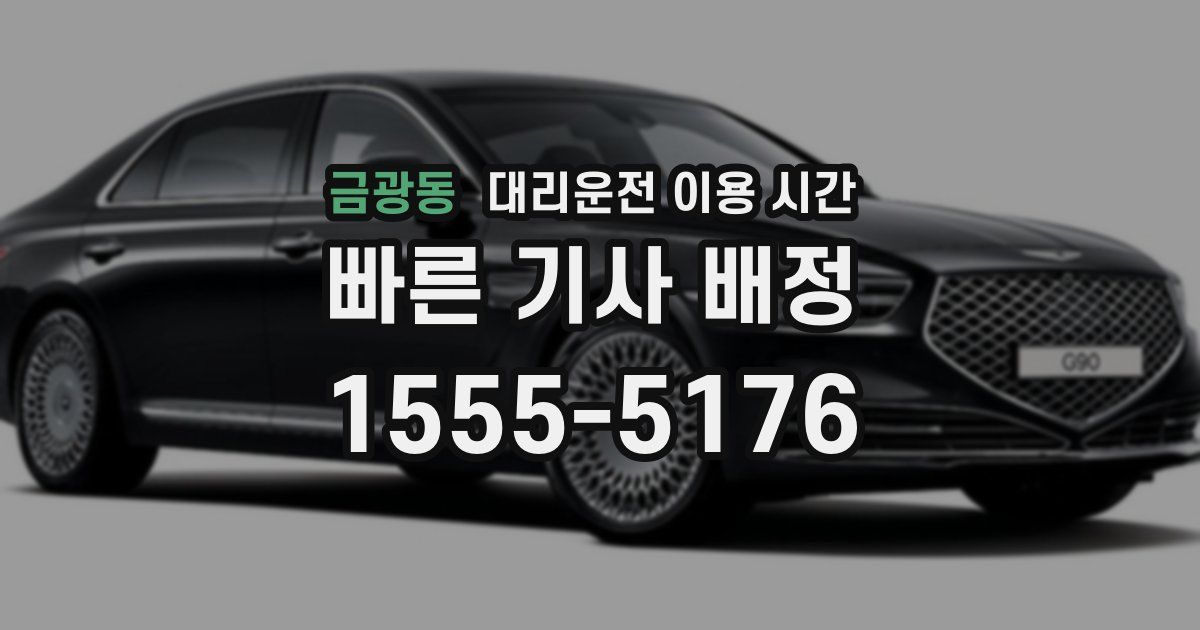 금광동 대리운전 이용 시간