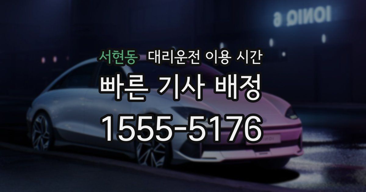 서현동 대리운전 이용 시간