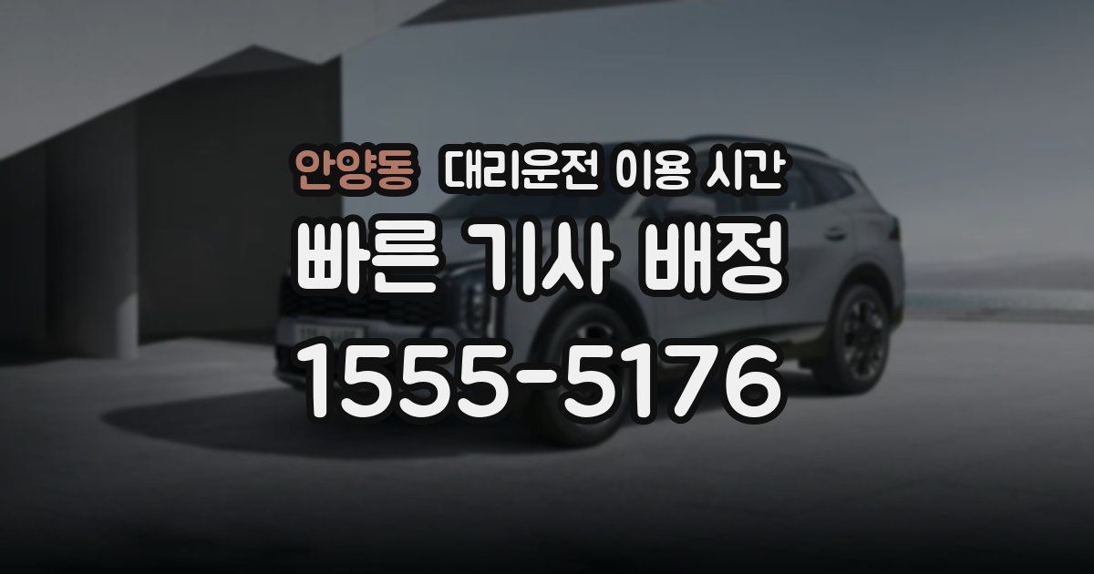 안양동 대리운전 이용 시간
