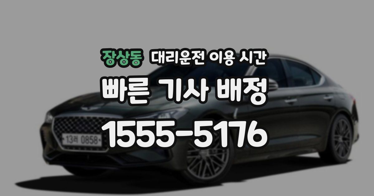 장상동 대리운전 이용 시간