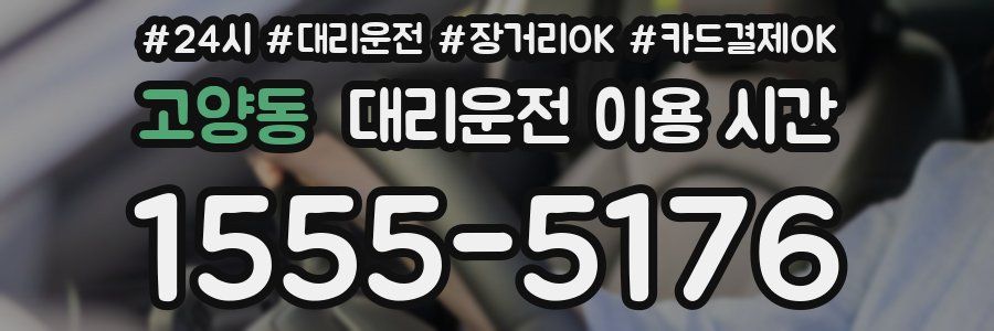 고양동 대리운전 이용 시간