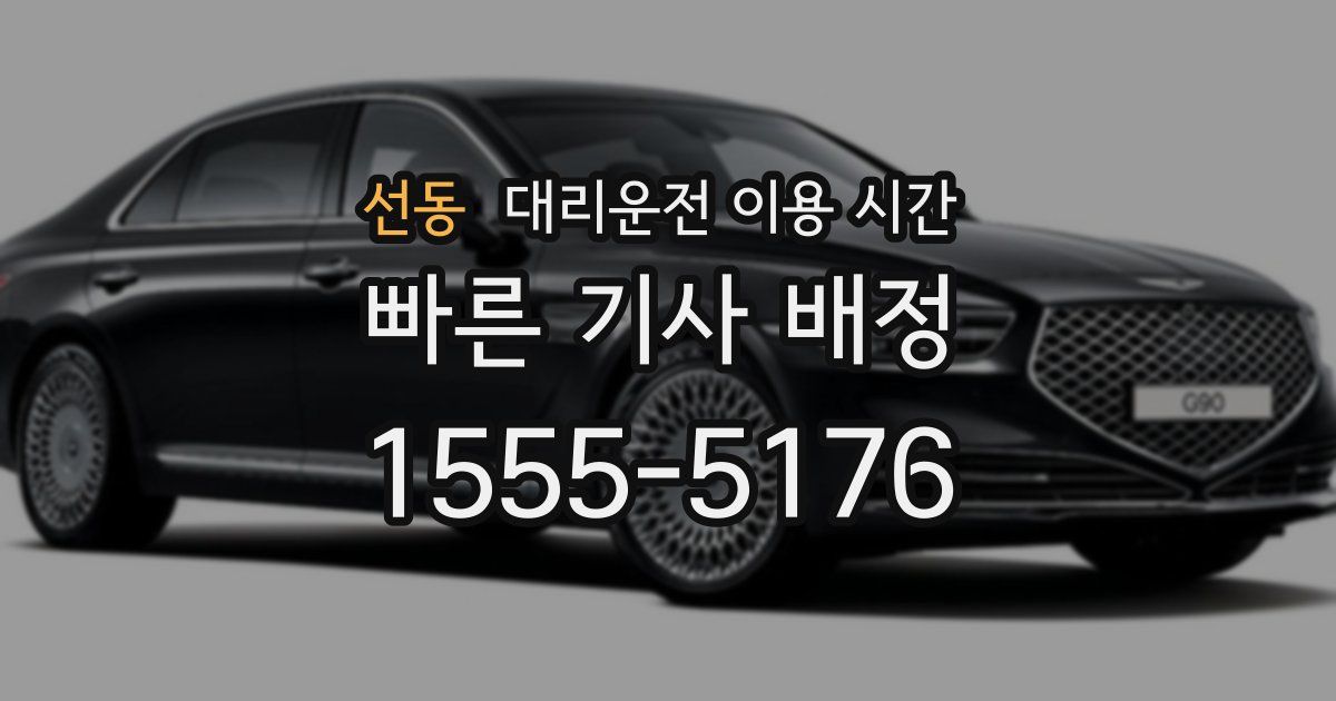 선동 대리운전 이용 시간