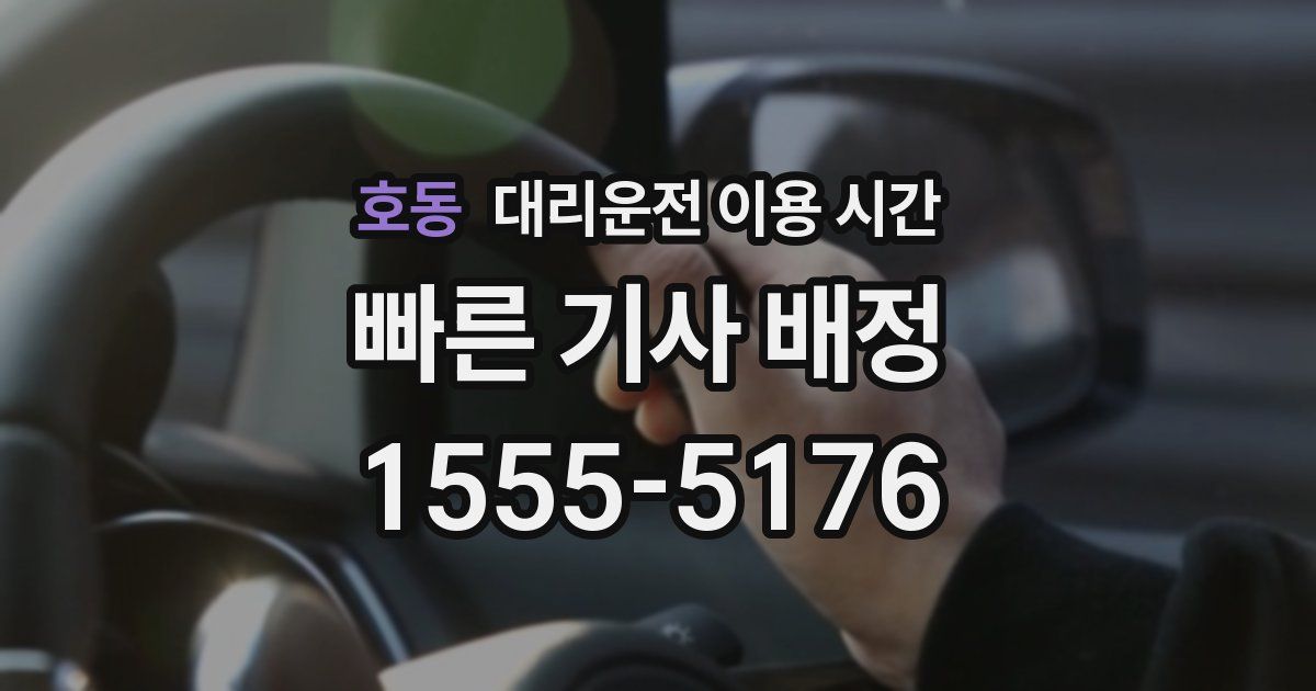 호동 대리운전 이용 시간