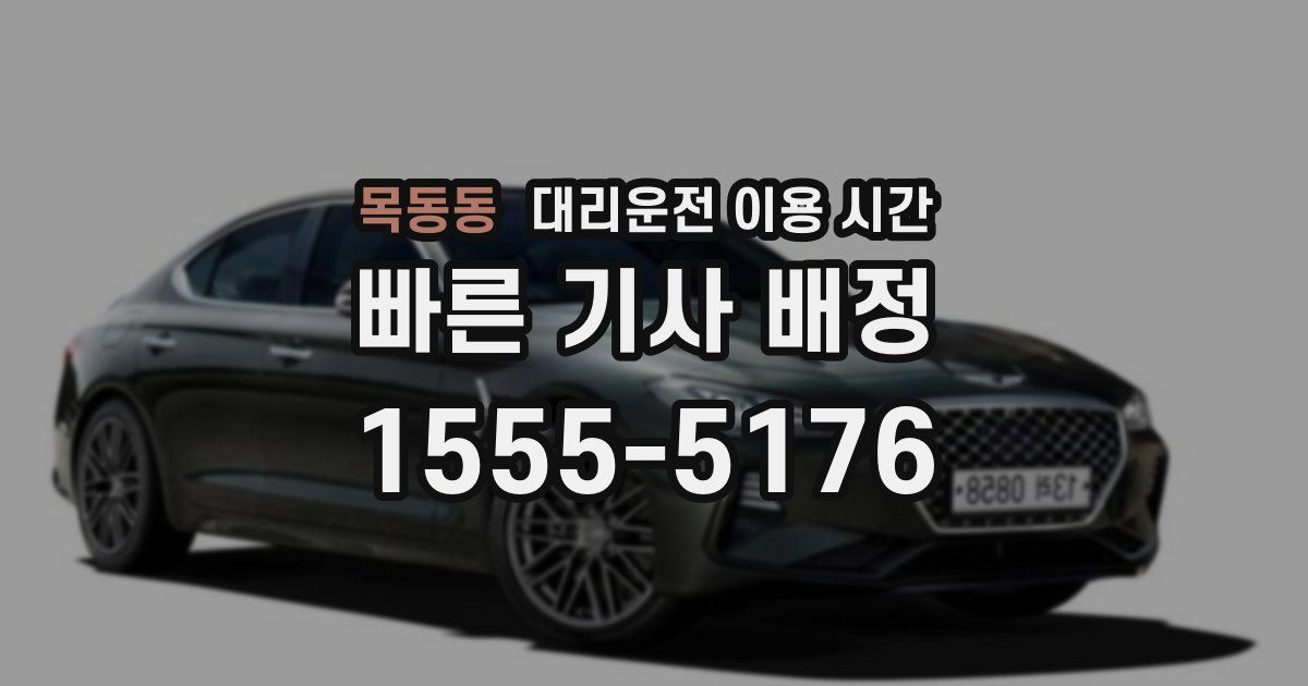 목동동 대리운전 이용 시간