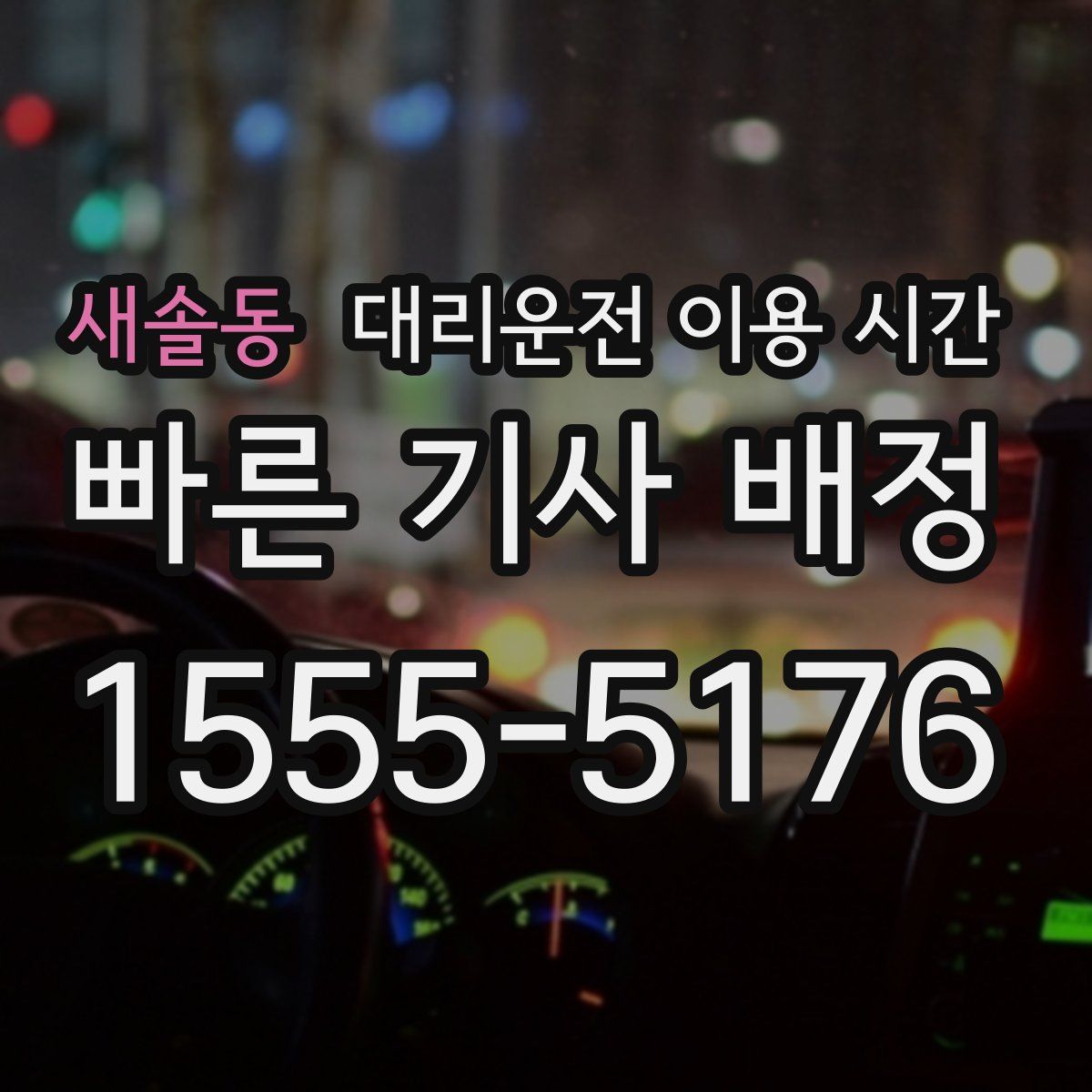 새솔동 대리운전 이용 시간