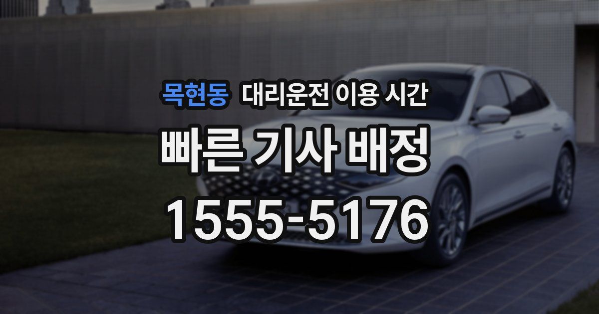 목현동 대리운전 이용 시간