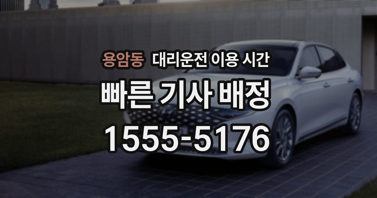 용암동 대리운전 이용 시간