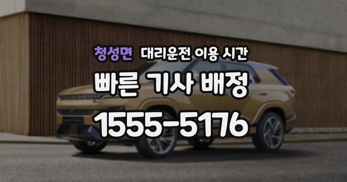 청성면 대리운전 이용 시간