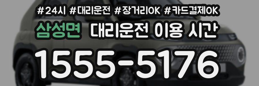 삼성면 대리운전 이용 시간