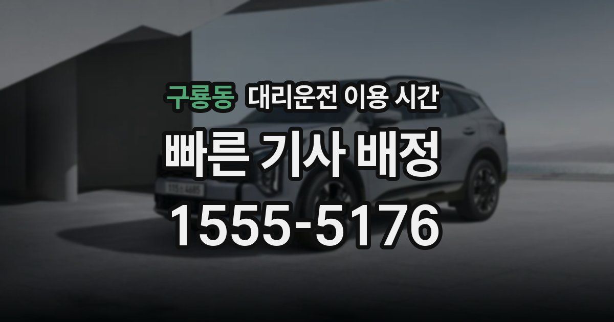 구룡동 대리운전 이용 시간