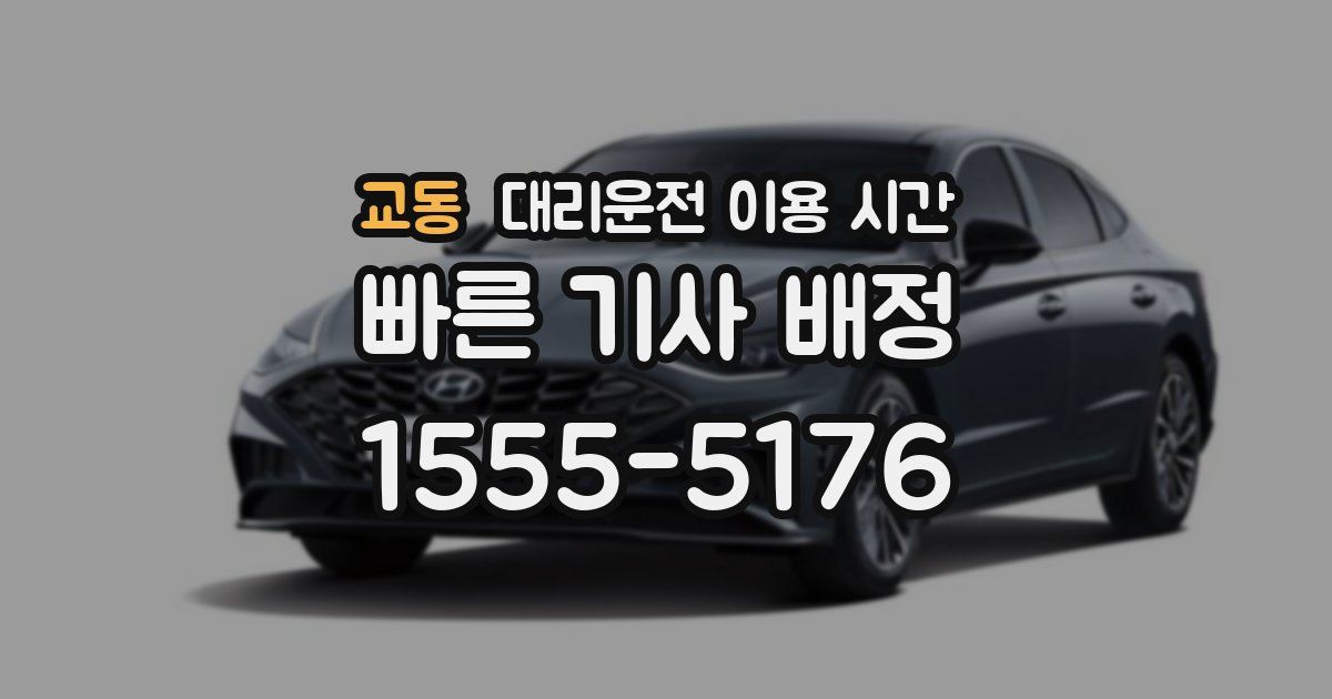 교동 대리운전 이용 시간