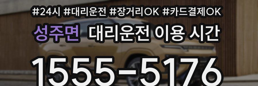 성주면 대리운전 이용 시간