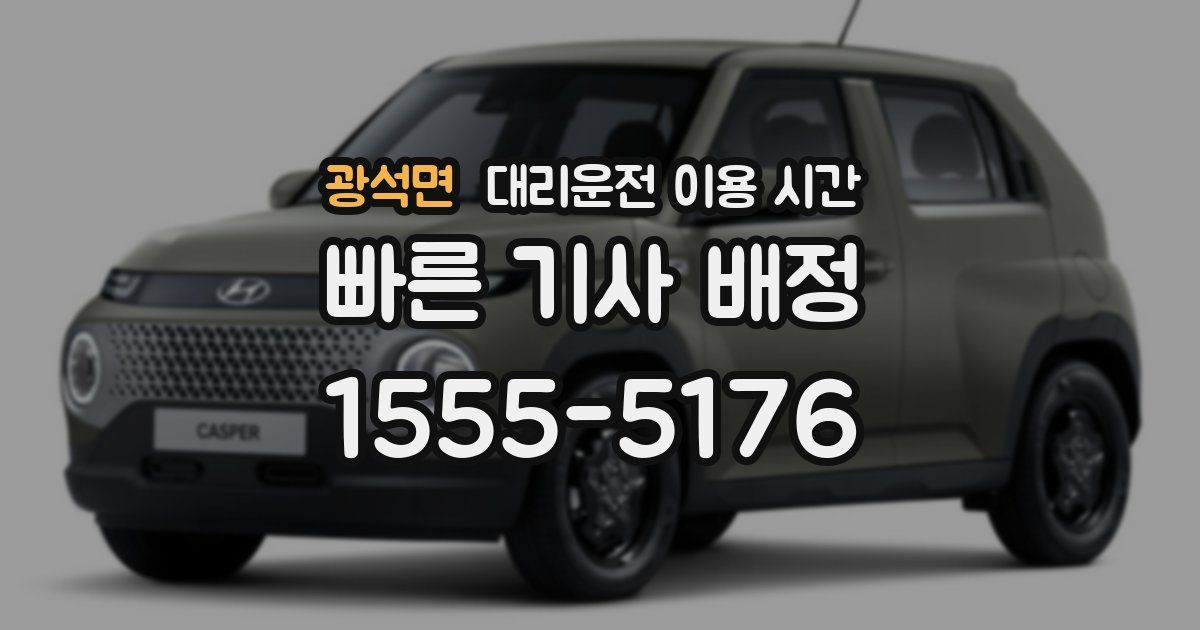 광석면 대리운전 이용 시간