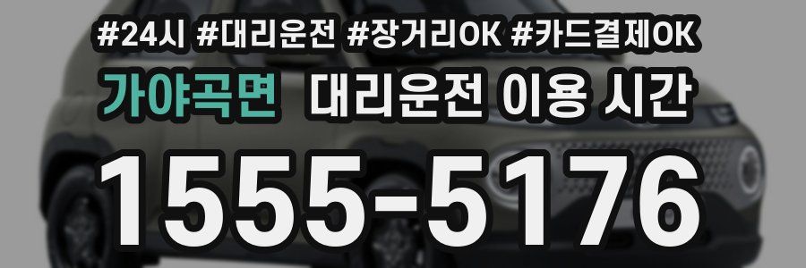 가야곡면 대리운전 이용 시간