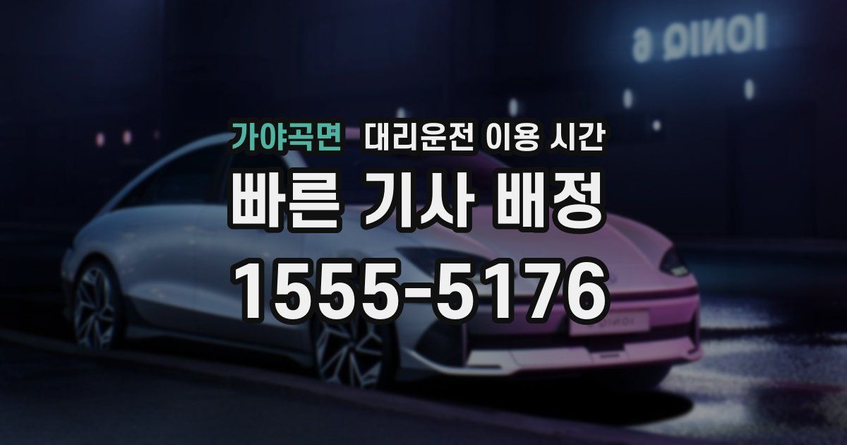 가야곡면 대리운전 이용 시간