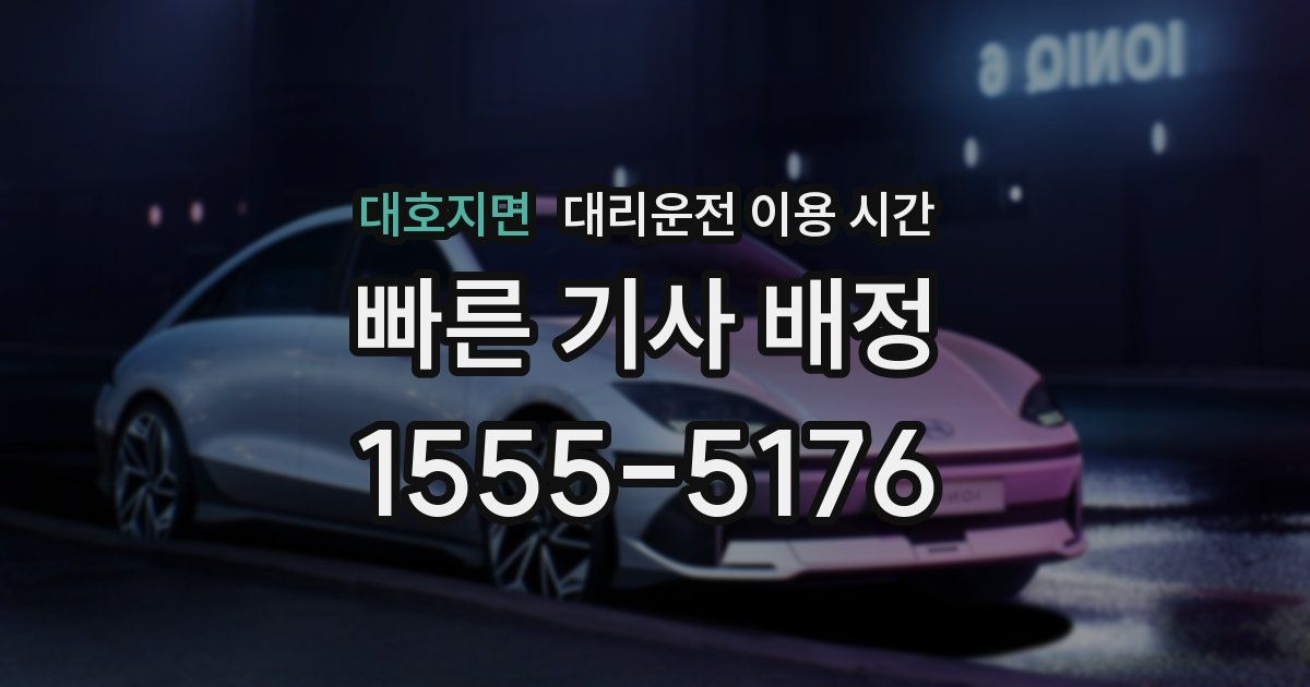 대호지면 대리운전 이용 시간