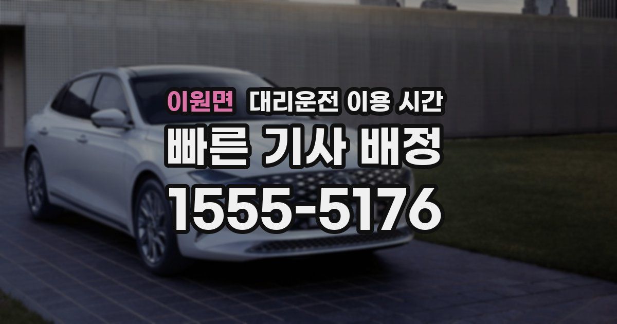 이원면 대리운전 이용 시간