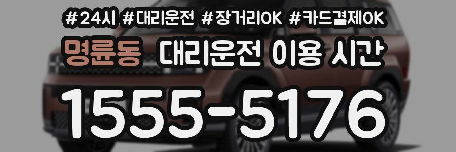 명륜동 대리운전 이용 시간