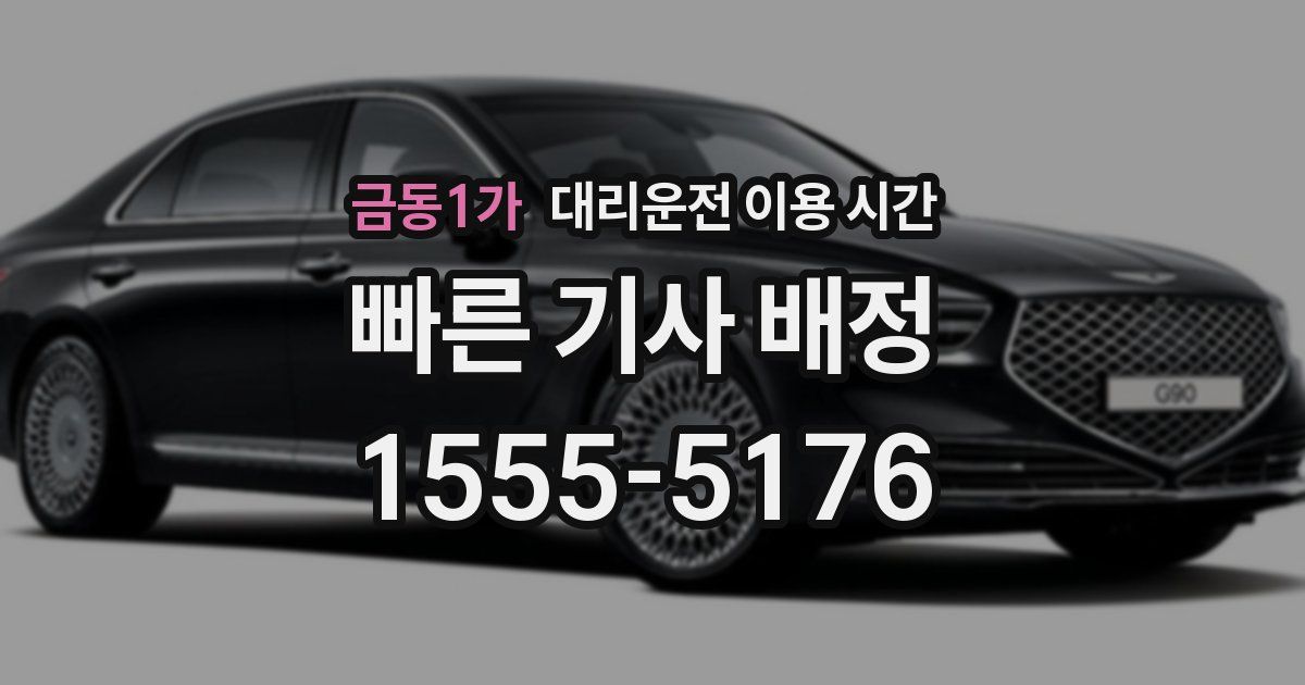 금동1가 대리운전 이용 시간