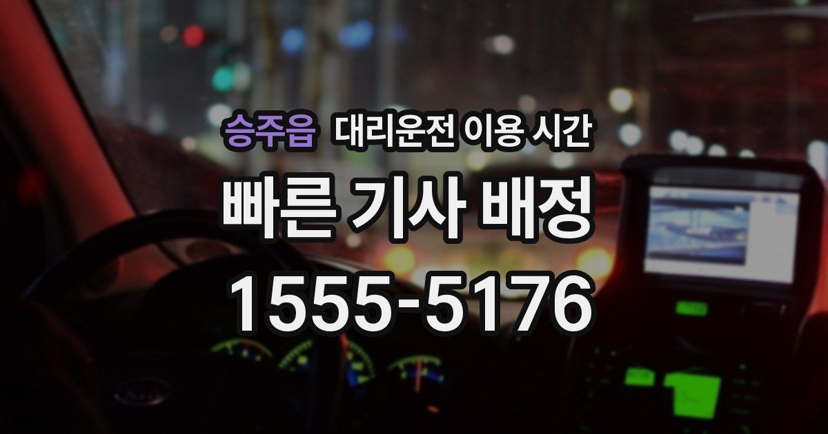 승주읍 대리운전 이용 시간
