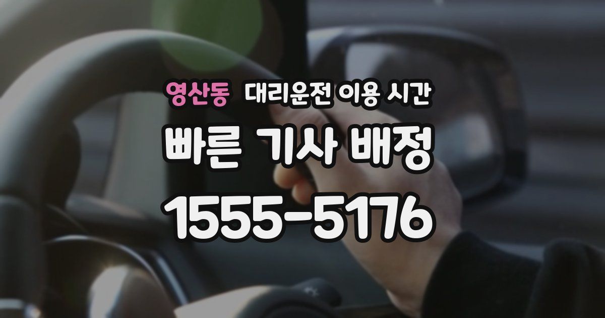 영산동 대리운전 이용 시간