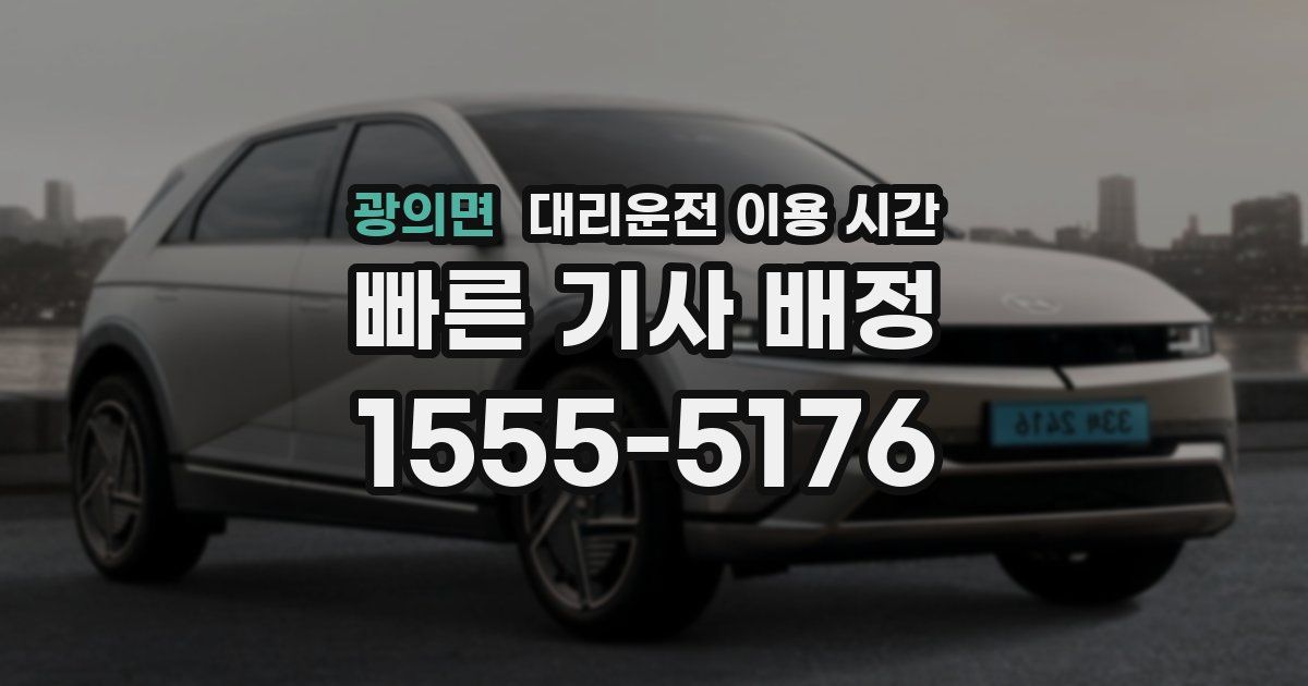 광의면 대리운전 이용 시간