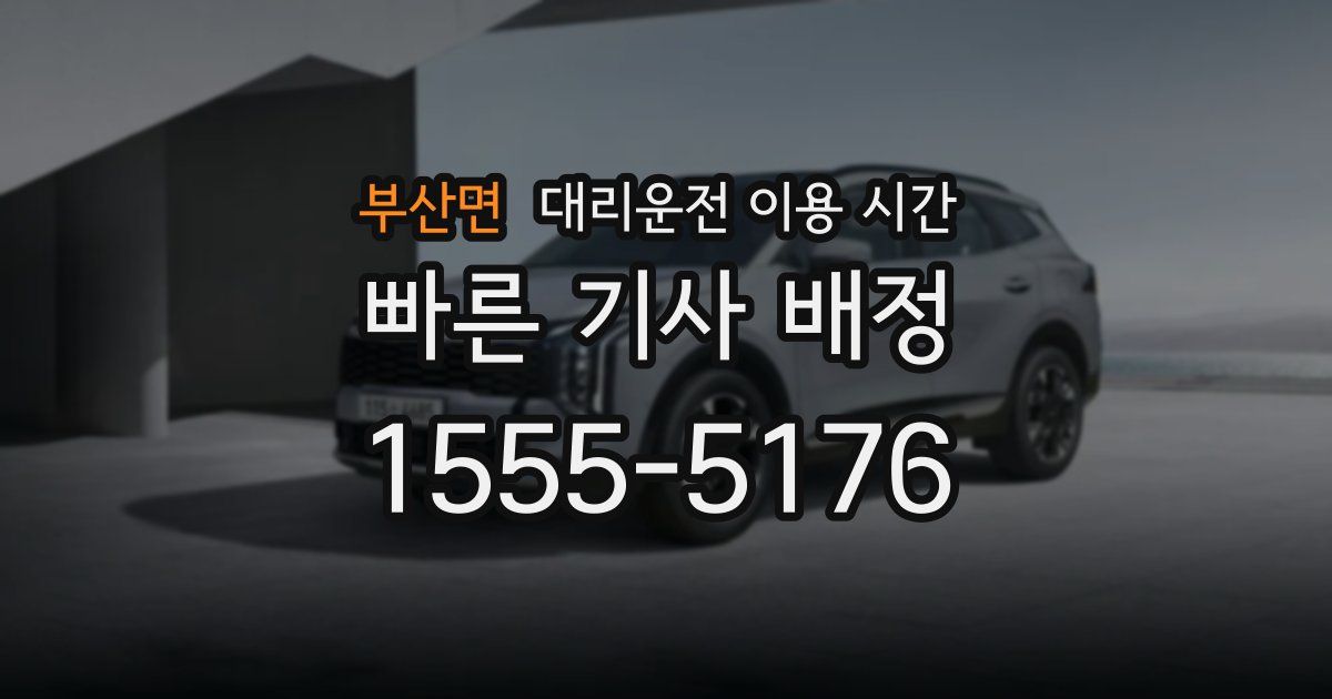 부산면 대리운전 이용 시간