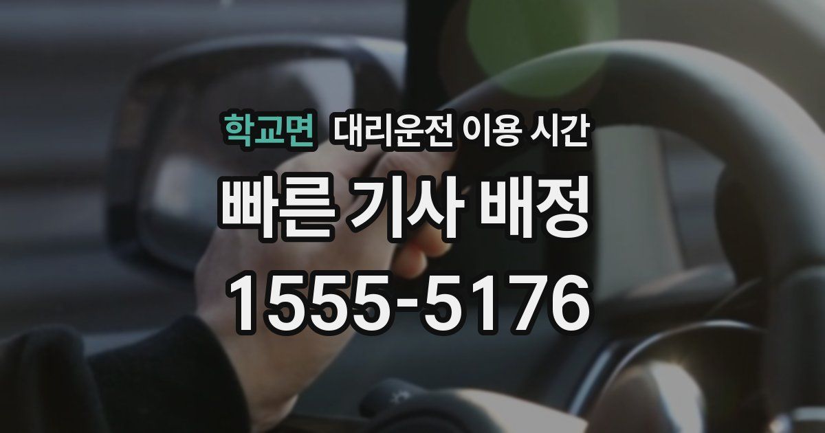 학교면 대리운전 이용 시간