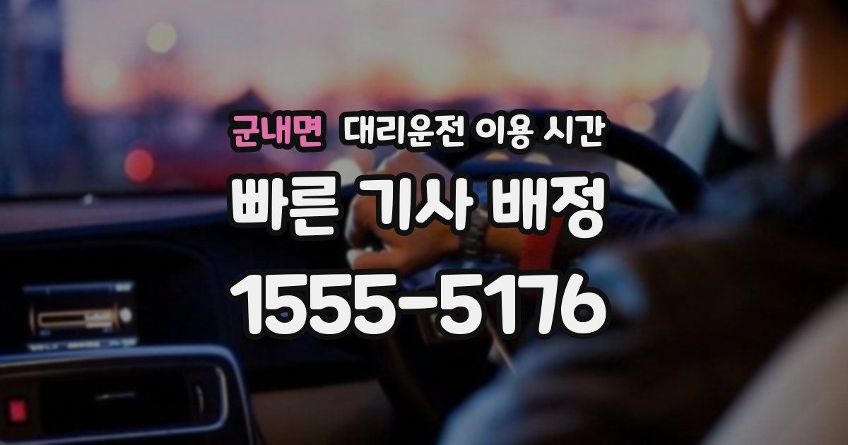 군내면 대리운전 이용 시간