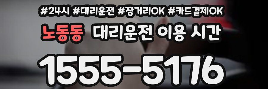노동동 대리운전 이용 시간