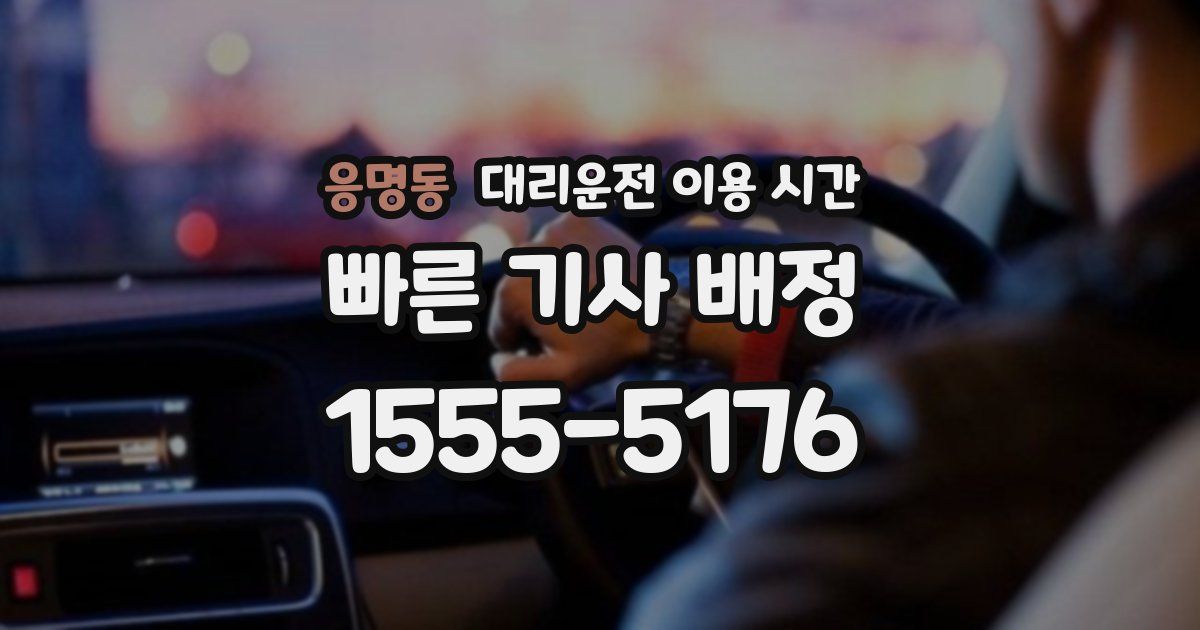 응명동 대리운전 이용 시간