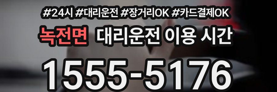 녹전면 대리운전 이용 시간