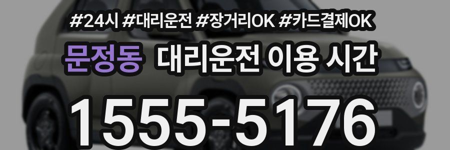 문정동 대리운전 이용 시간