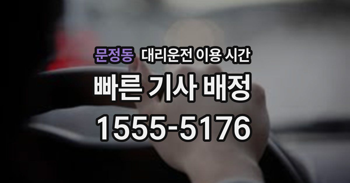 문정동 대리운전 이용 시간