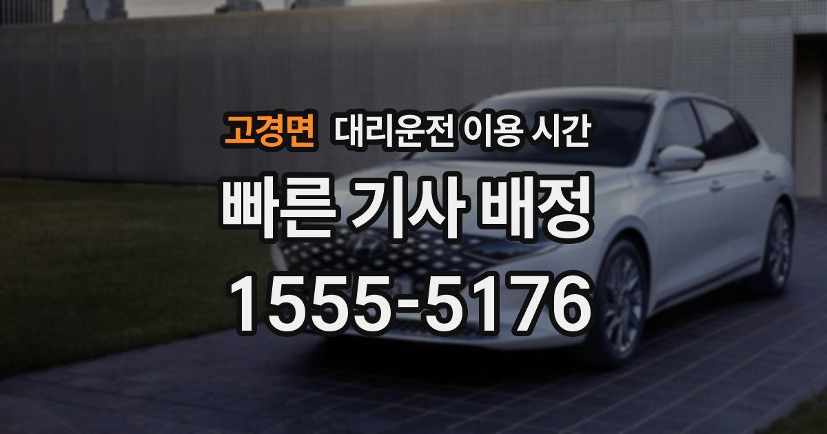 고경면 대리운전 이용 시간