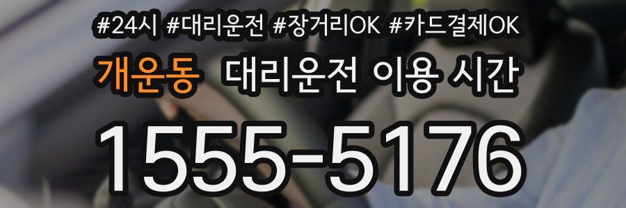 개운동 대리운전 이용 시간