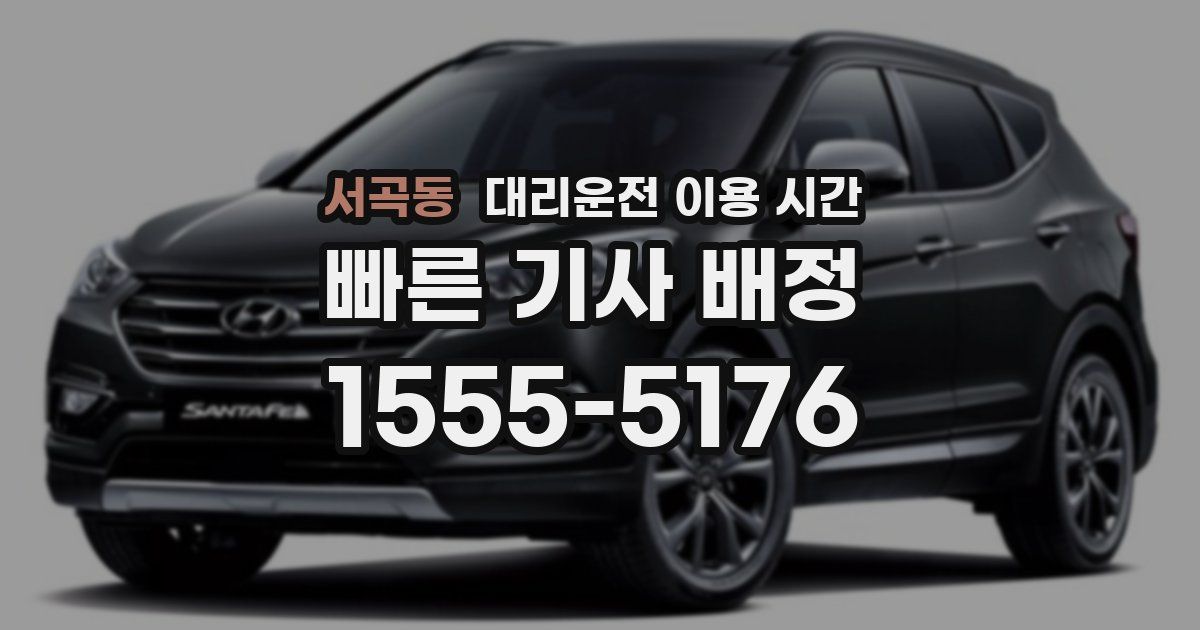 서곡동 대리운전 이용 시간