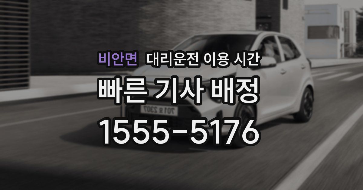 비안면 대리운전 이용 시간