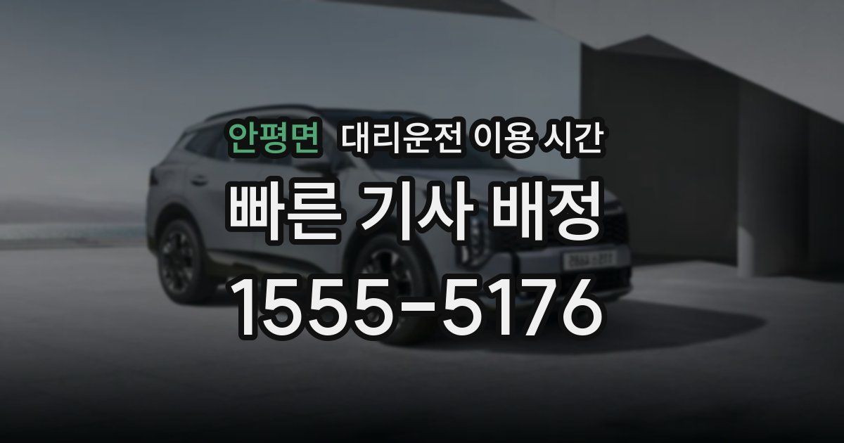 안평면 대리운전 이용 시간