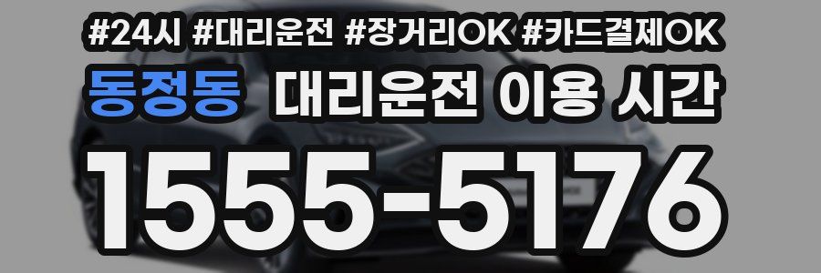 동정동 대리운전 이용 시간