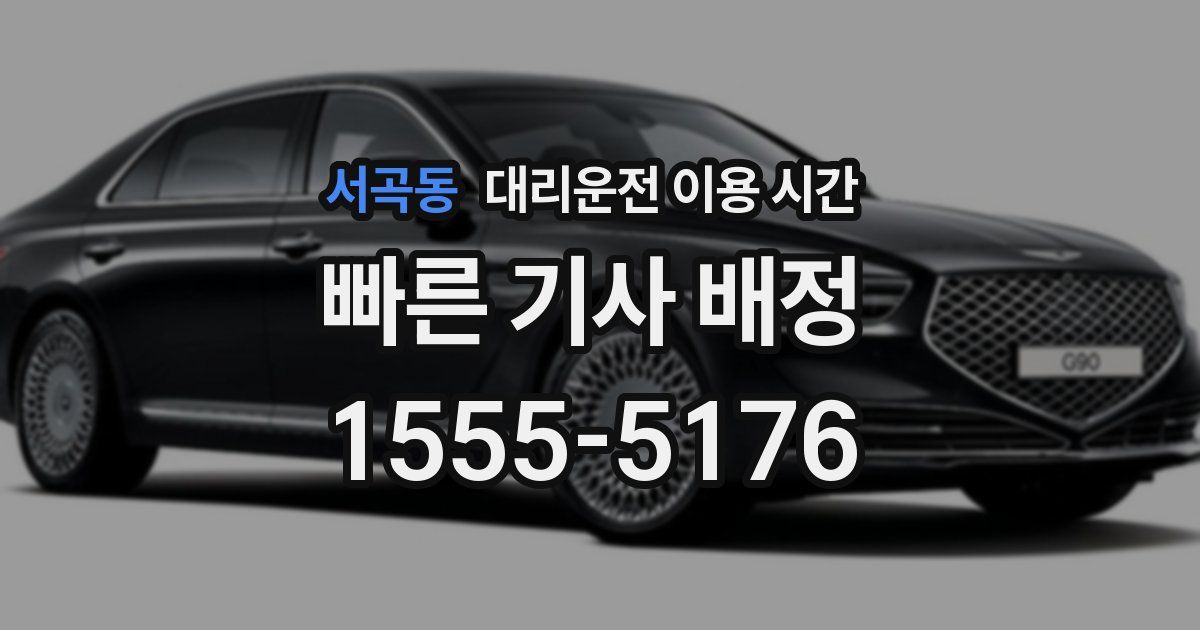 서곡동 대리운전 이용 시간