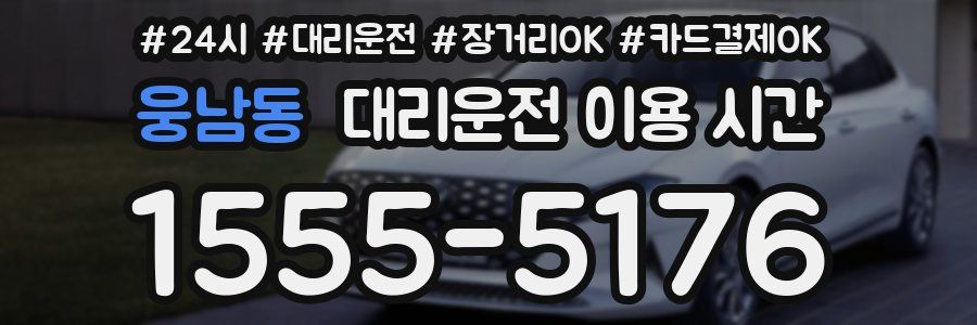 웅남동 대리운전 이용 시간