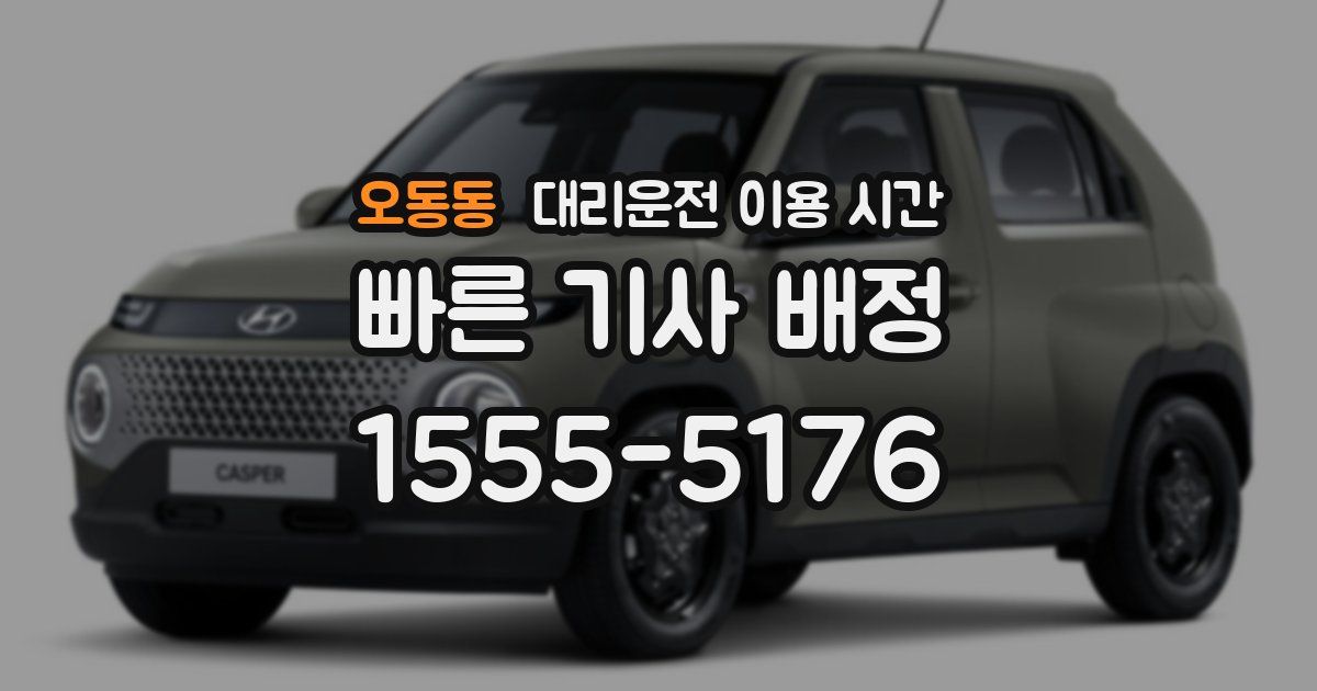 오동동 대리운전 이용 시간