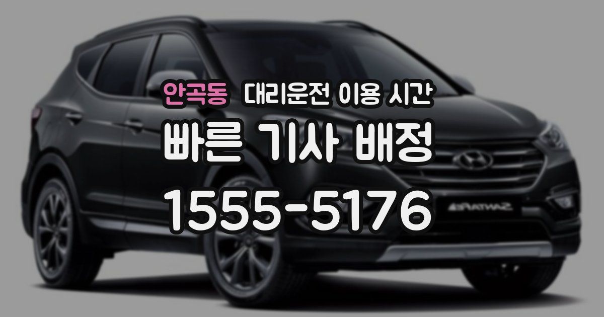 안곡동 대리운전 이용 시간